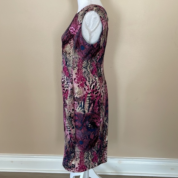 Ellen Tracy Midi Cocktail Party Sheath Style Evening Dress Sleeveless Petite - Picture 2 of 5